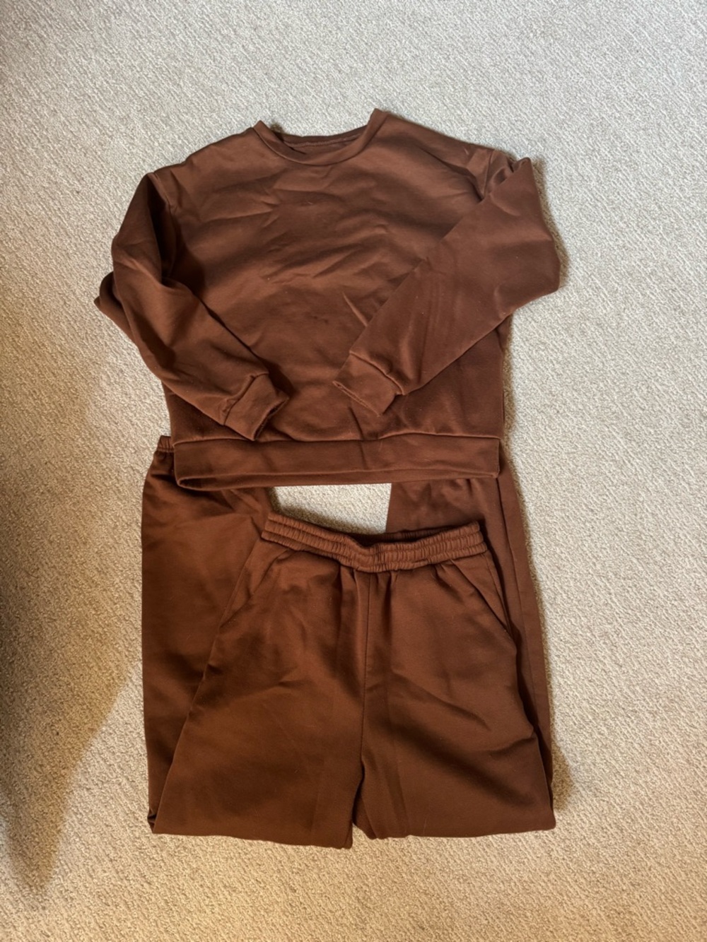 Brown Cozy Sweatshirt and Jogger Set